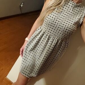 Elegant Black and White Patterned Dress